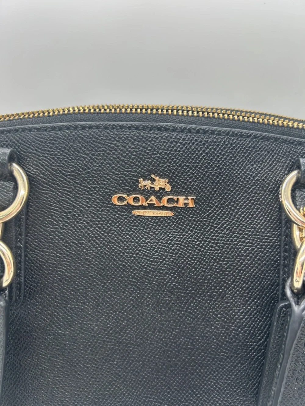 Coach Black Pebbled Leather Christie Satchel Tote Handbag Purse w/ Wallet 🌺🌺 - Picture 6 of 16